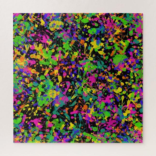 Northern Lights Paint Splatters Jigsaw Puzzle (Vertical)