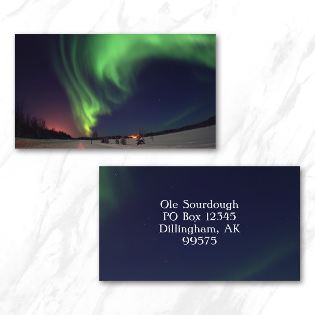 Northern Lights Photo Business Card (Northern Lights Business Card)