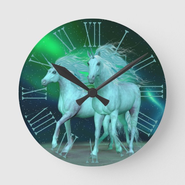 Northern  Lights Round Clock (Front)