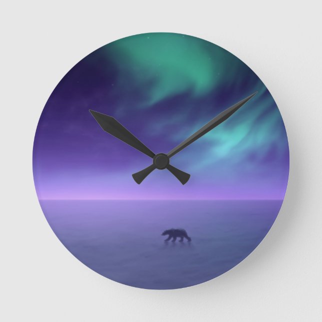 Northern Lights Round Clock (Front)