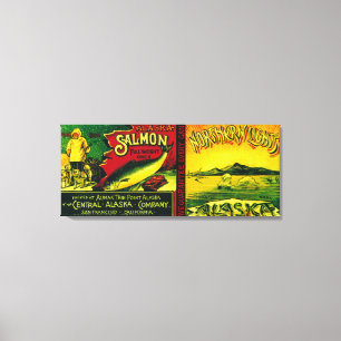 Northern Lights Salmon Can LabelAlimak, AK Canvas Print
