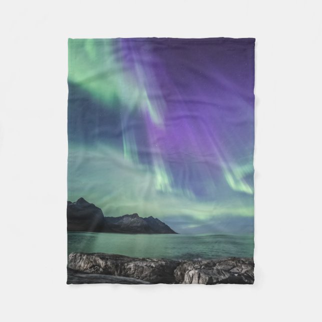 Northern Lights Senja Fleece Blanket (Front)