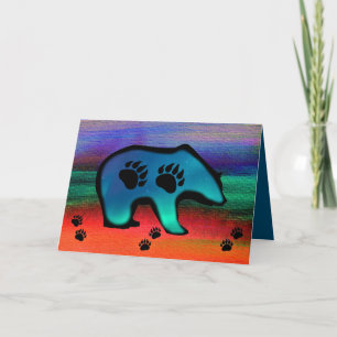 Northern Lights Spirit Bear Holiday Card