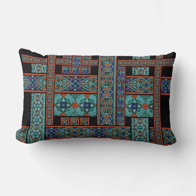 Northern Lights Stained Glass Lumbar Pillow (Front)