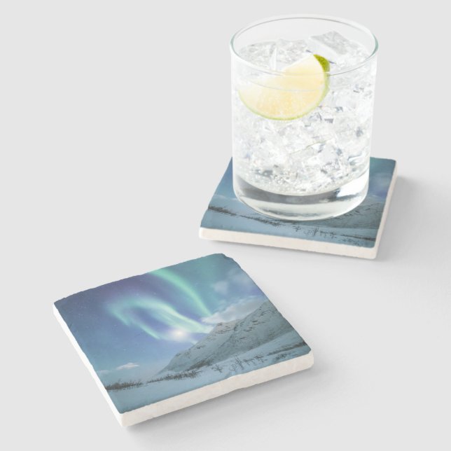 Northern Lights Stone Stone Coaster (Side)