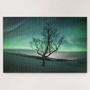 Northern Lights Tree Jigsaw Puzzle