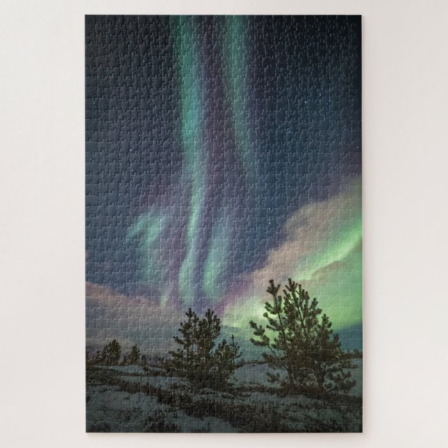 Northern Lights Trees Jigsaw Puzzle (Vertical)
