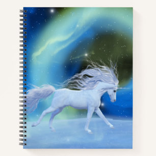 Northern lights unicorn Spiral Notebook