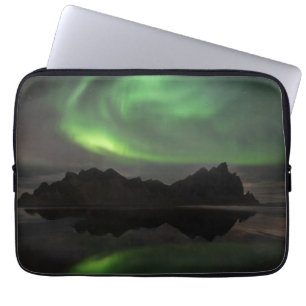 Northern Lights Vestrahorn Beach Hofn, Iceland Laptop Sleeve