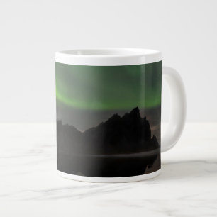 Northern Lights   Vestrahorn Beach Hofn, Iceland Large Coffee Mug