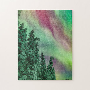 Northern Lights Winter in Glennallen, Alaska Jigsaw Puzzle