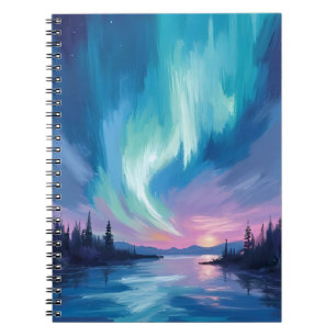 Northern Lights Winter Watercolor Notebook