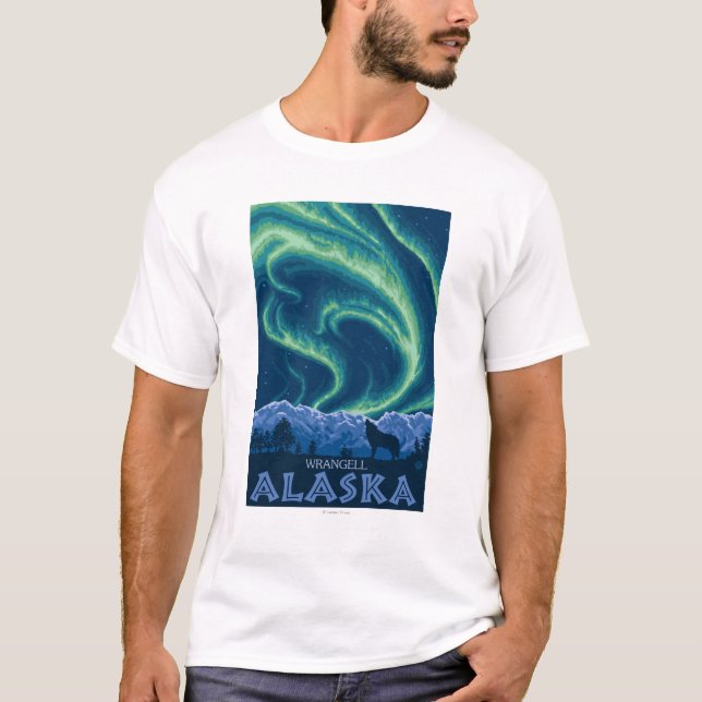 Northern Lights - Wrangell, Alaska T-Shirt (Front)