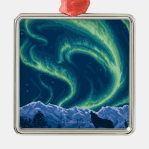 Northern Lights - Yukon, Alaska Metal Tree Decoration