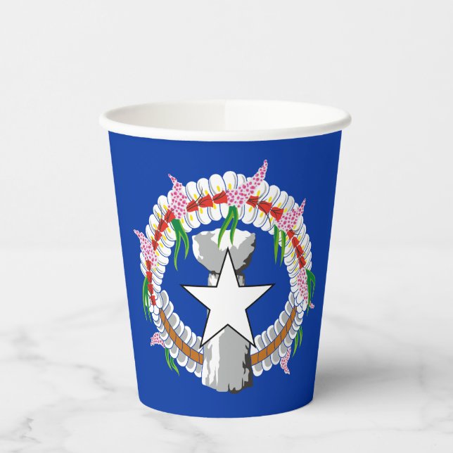 Northern Mariana Islands Flag Paper Cups (Left)