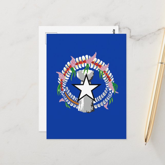Northern Mariana Islands flag Postcard (Front/Back In Situ)