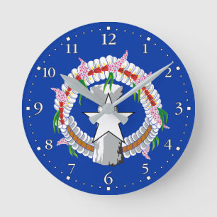 Northern Mariana Islands Flag Round Clock