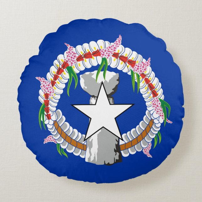Northern Mariana Islands Flag Round Cushion (Front)