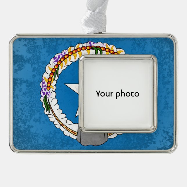 Northern Mariana Islands Silver Plated Framed Ornament (Front)