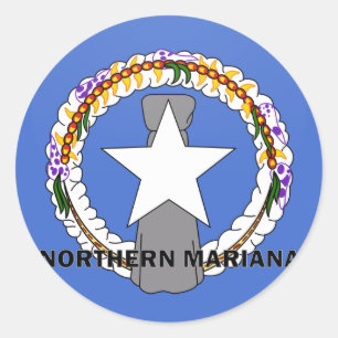 Northern Mariana Roundel quality Flag Classic Round Sticker