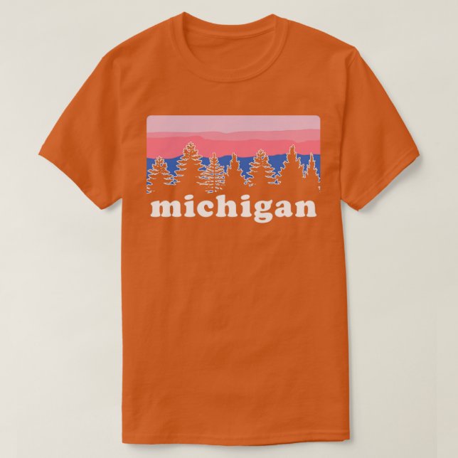 Northern Michigan Pine Tree Sunset  T-Shirt (Design Front)