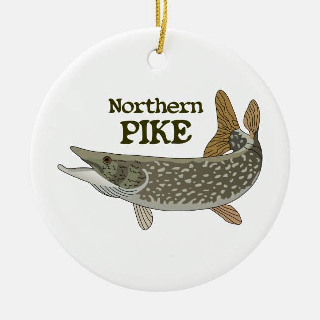 Northern Pike Ceramic Tree Decoration (Front)