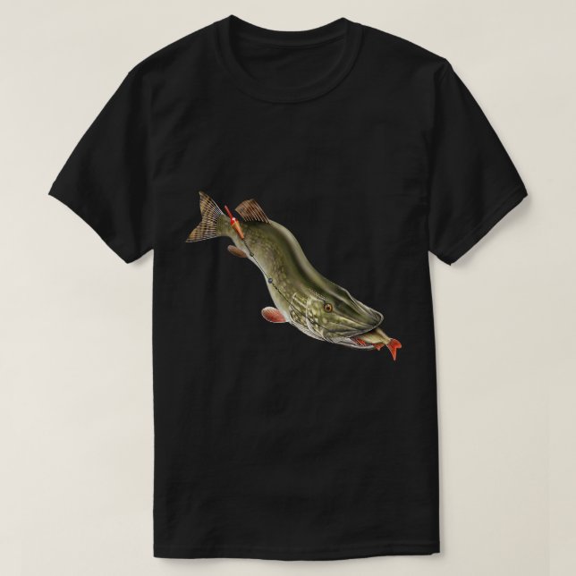 Northern Pike Fishing Fishermen Gift T-Shirt (Design Front)