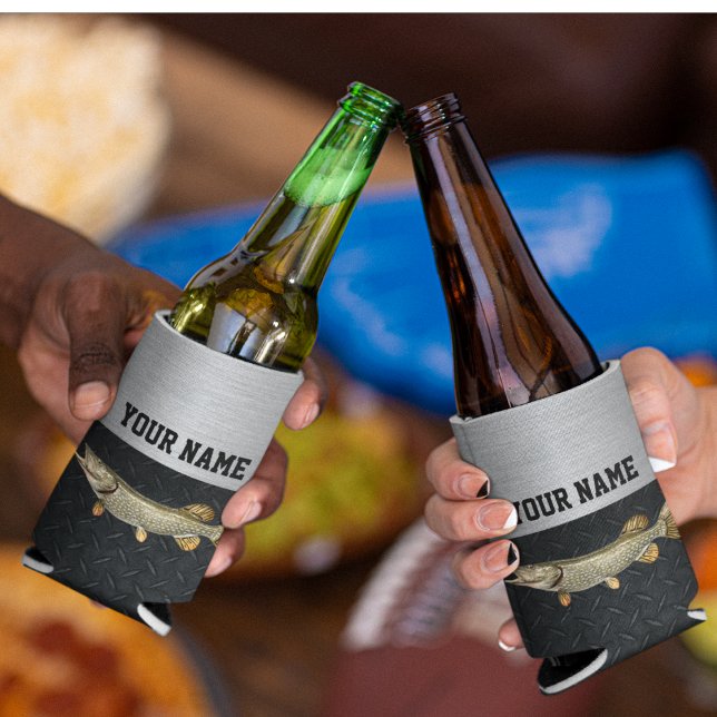 Northern Pike Fishing Name Rugged Angler Can Cooler (Creator Uploaded)