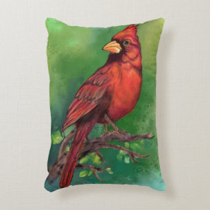 Northern Red Cardinal Bird Accent Pillow