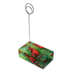 Northern Red Cardinal Bird Table Card Holders