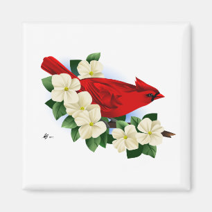 Northern Red Cardinal Magnet
