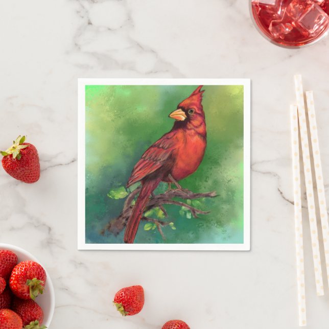 Northern Red Cardinal Napkins (Insitu)
