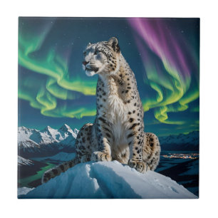 “Northern Sky Wanderer” – Snow Leopard Portrait Tile