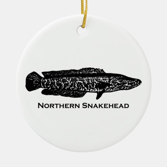 Northern Snakehead Ceramic Tree Decoration (Front)