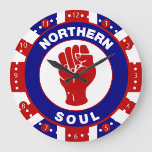 Northern Soul Mod target design on union Jack Large Clock