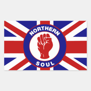 Northern Soul Union jack Rectangle Stickers