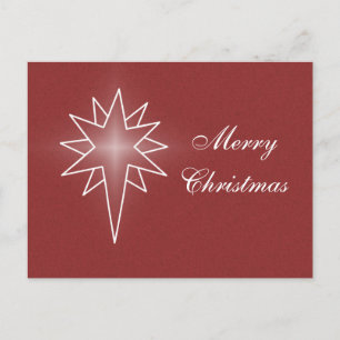 Northern Star Christmas Postcard, Red Holiday Postcard