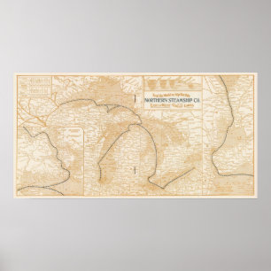 Northern Steamship Company map Poster