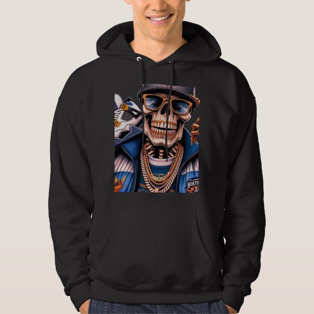 Northern Street King - Urban Skeleton Hip-Hop Grap Hoodie (Front)
