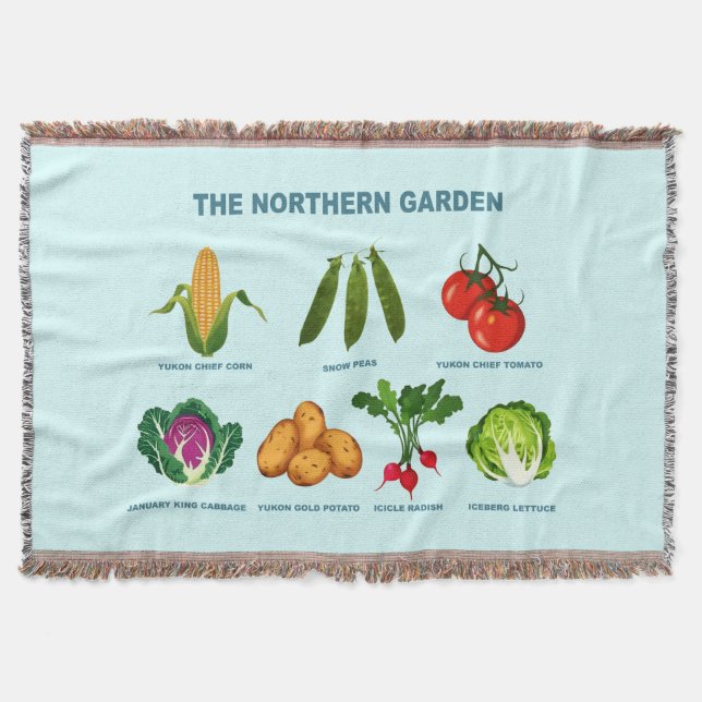 Northern Vegetable Garden Throw Blanket (Front)