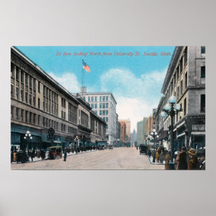 Northern View of 2nd Ave from University St Poster