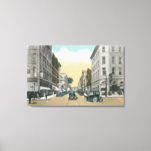 Northern View of Washington Street from Court Canvas Print