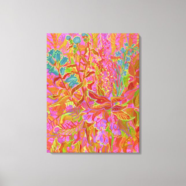 Northern Wildflowers Bright Flower Floral Painting Canvas Print (Front)