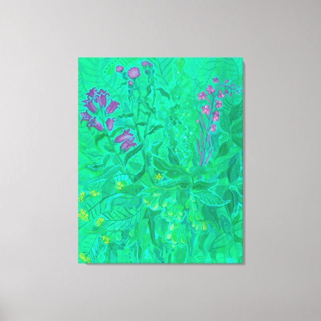 Northern Wildflowers Summer Flower Floral Paintin Canvas Print (Front)