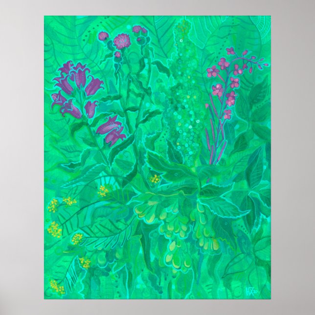 Northern Wildflowers Summer Flower Floral Painting Poster (Front)