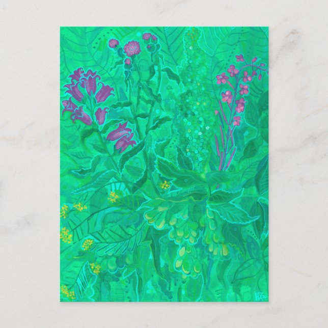 Northern Wildflowers Summer Flowers Floral Art Postcard (Front)