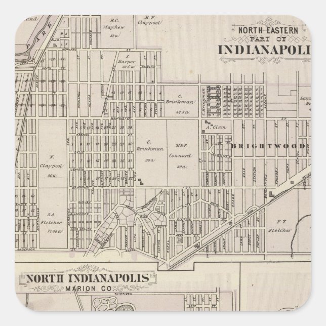 Northerneastern part of Indianapolis Square Sticker (Front)