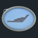 Northrop Grumman B-2 Spirit Belt Buckle<br><div class="desc">Northrop Grumman B-2 Spirit is an American heavy strategic bomber designed with low-observable stealth technology. It is a subsonic flying wing that was produced between 1987 and 2000. The bomber is flown by the United States Air Force and has a crew of two. The photo of the bomber was taken...</div>