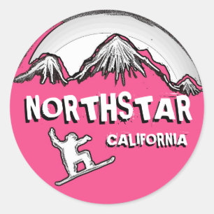 Northstar California pink snowboarder stickers