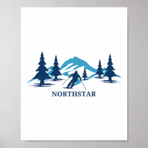 Northstar California Ski Resort Skiing Skier Poster